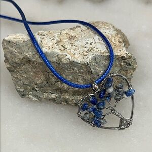 Sodalite Blue Tree of Life Necklace